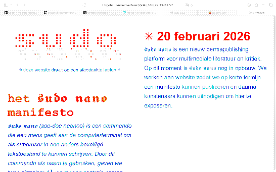 eerste website van sudo nano